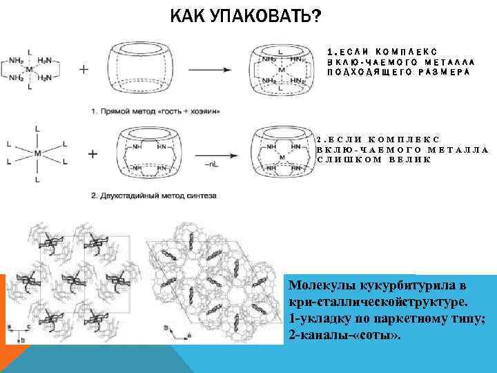 КАК УПАКОВАТЬ? 1. ЕСЛИ КОМПЛЕКС ВКЛЮ ЧАЕМОГО МЕТАЛЛА ПОДХОДЯЩЕГО РАЗМЕРА 2. ЕСЛИ КОМПЛЕКС ВКЛЮ