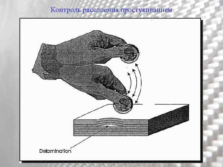 Контроль расслоения простукиванием 