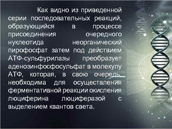  Как видно из приведенной серии последовательных реакций, образующийся в процессе присоединения очередного нуклеотида