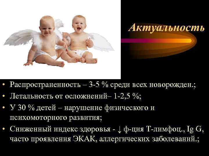 Актуальность • Распространенность – 3 -5 % среди всех новорожден. ; • Летальность от