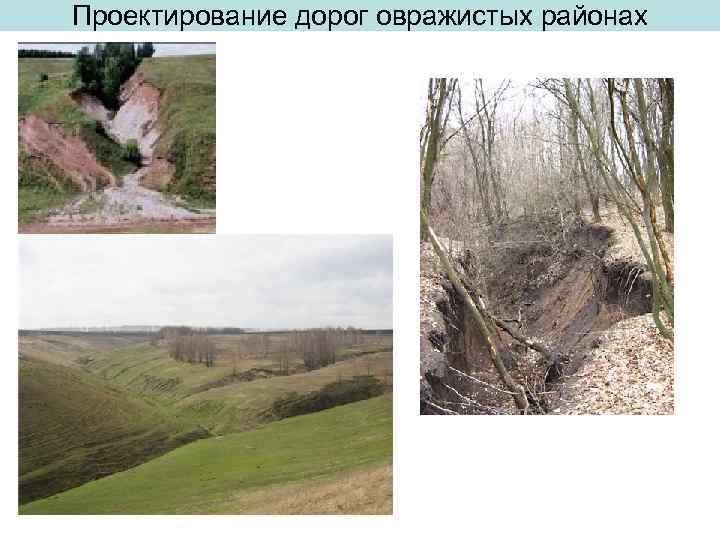 Проектирование дорог овражистых районах 