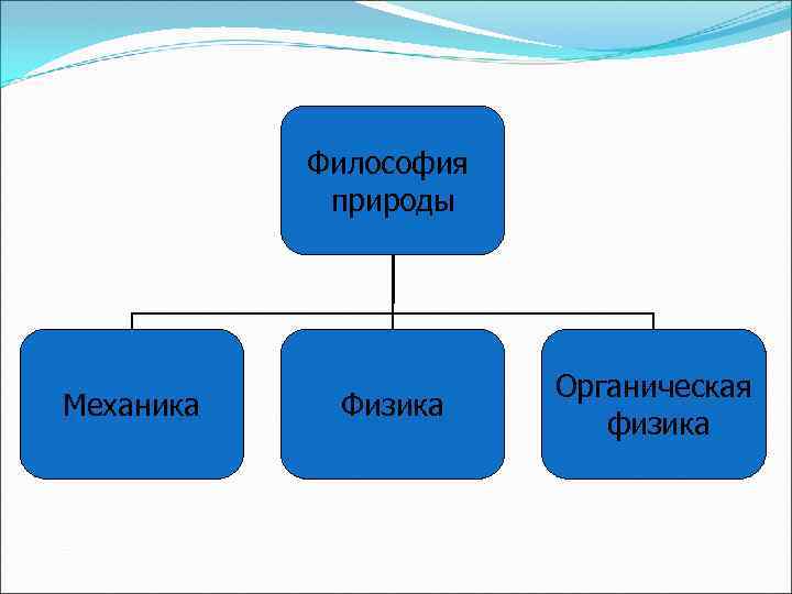 Философия природы Механика Физика Органическая физика 