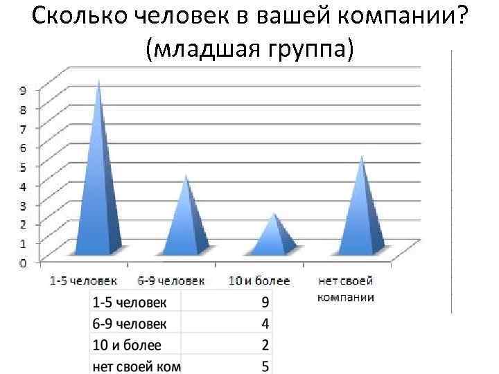 Сколько человек в вашей компании? (младшая группа) 