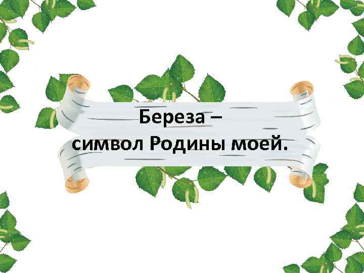 Береза – символ Родины моей. 