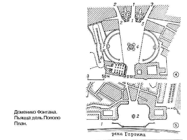 Доменико Фонтана. Пьяцца дель Пополо План. 
