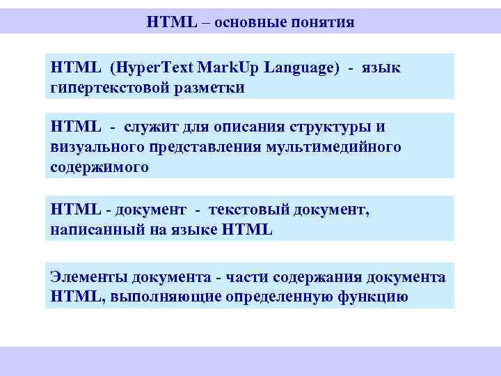 HTML – основные понятия HTML (Hyper. Text Mark. Up Language) - язык гипертекстовой разметки