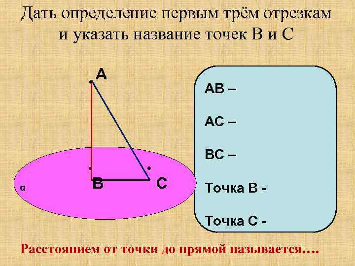 Основание перпендикуляра точка. Основание перпендикуляра. Основание перпендикуляра это определение. Три отрезка название. Общий перпендикуляр.