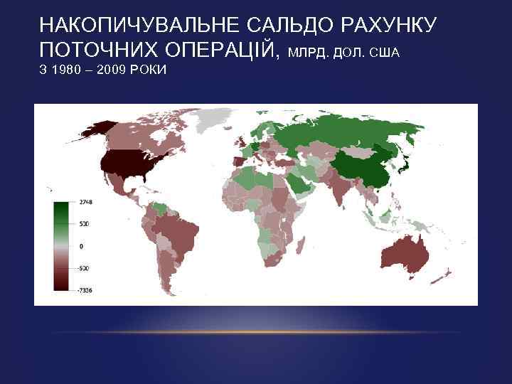 НАКОПИЧУВАЛЬНЕ САЛЬДО РАХУНКУ ПОТОЧНИХ ОПЕРАЦІЙ, МЛРД. ДОЛ. США З 1980 – 2009 РОКИ 
