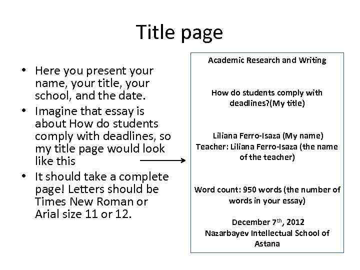 how to present research title
