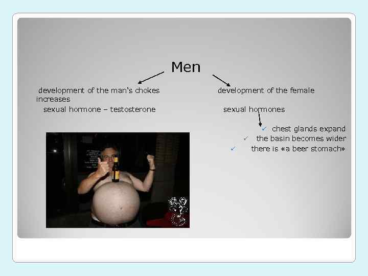 Men development of the man's chokes increases sexual hormone – testosterone development of the
