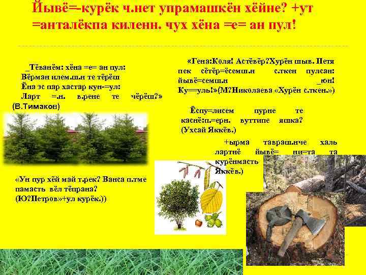 Йывё=-курёк ч. нет упрамашкён хёйне? +ут =анталёкпа киленн. чух хёна =е= ан пул! _Тёванём: