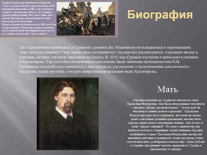 Первая большая картина Василия Сурикова 