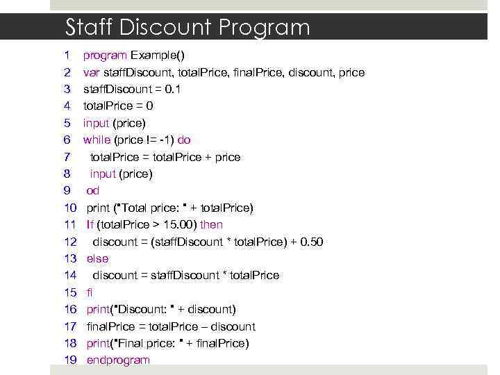 Staff Discount Program 1 2 3 4 5 6 7 8 9 10 11