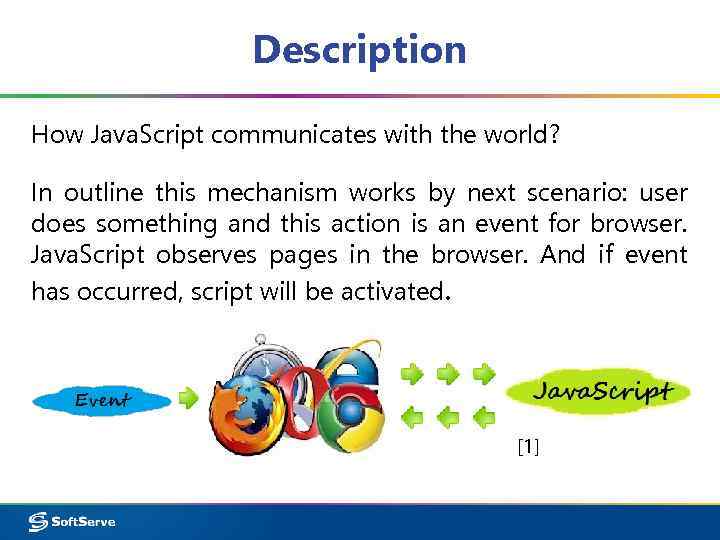 Description How Java. Script communicates with the world? In outline this mechanism works by