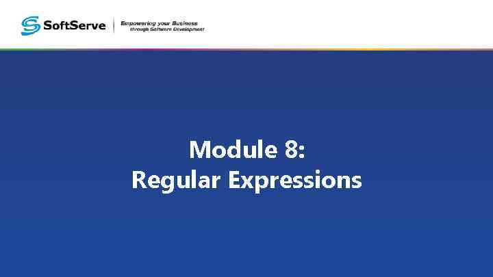 Module 8: Regular Expressions 