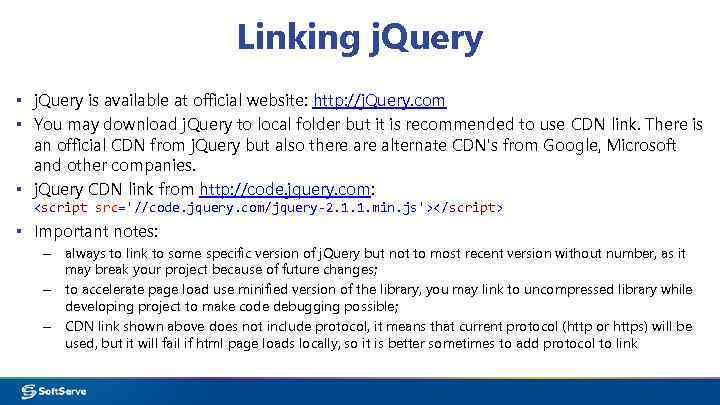 Linking j. Query ▪ j. Query is available at official website: http: //j. Query.