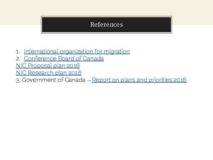 Let’s review some concepts References 1. International organization for migration 2. Conference Board of