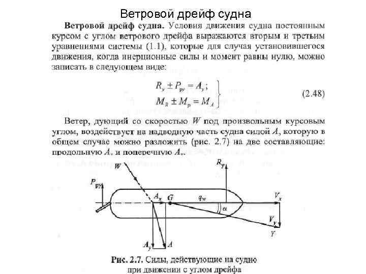 Ветровой дрейф судна 