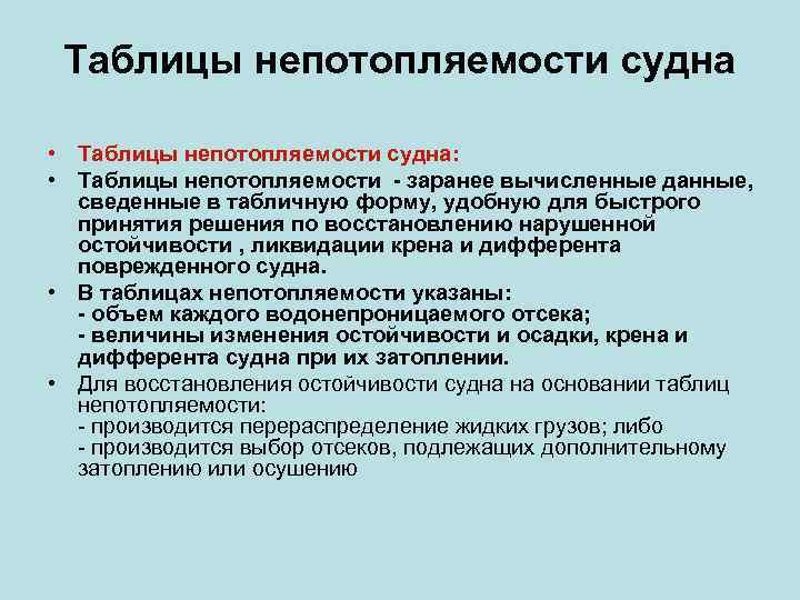 Непотопляемость судов