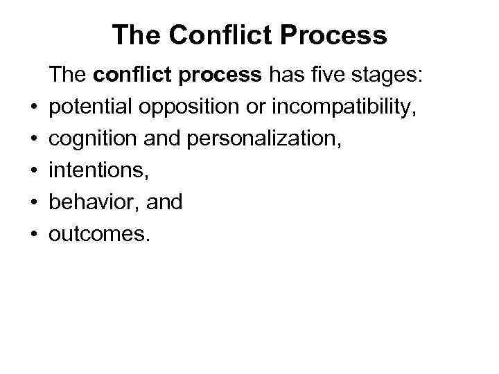 Conflicts In organizations people experience wide range