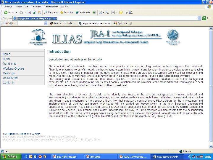 ILIAS 4 EB meeting. Paris. January 2005 JRA 1 web page http: //www. unizar.