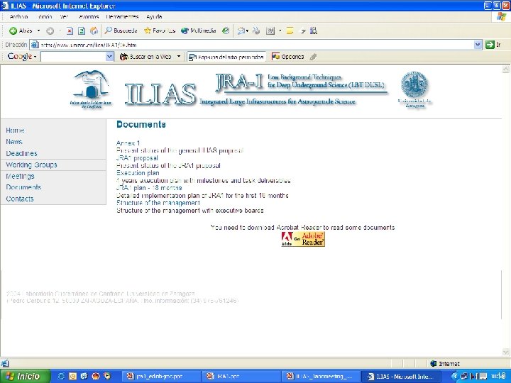 ILIAS 4 EB meeting. Paris. January 2005 JRA 1 web page http: //www. unizar.