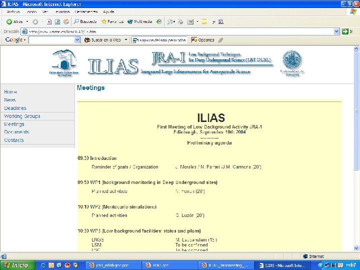 ILIAS 4 EB meeting. Paris. January 2005 JRA 1 web page http: //www. unizar.