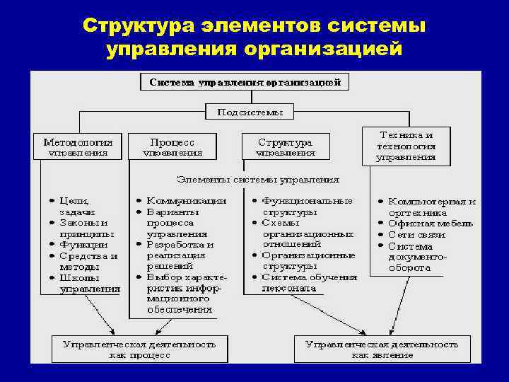 Структура элементов системы управления организацией 5 