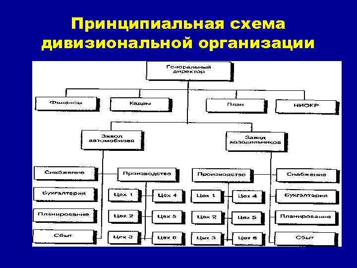 Дивизиональный этап. Дивизиональная продуктовая организационная структура управления. Дивизиональная организационная структура. Дивизиональная осу схема. Принципиальная схема дивизиональной структуры.