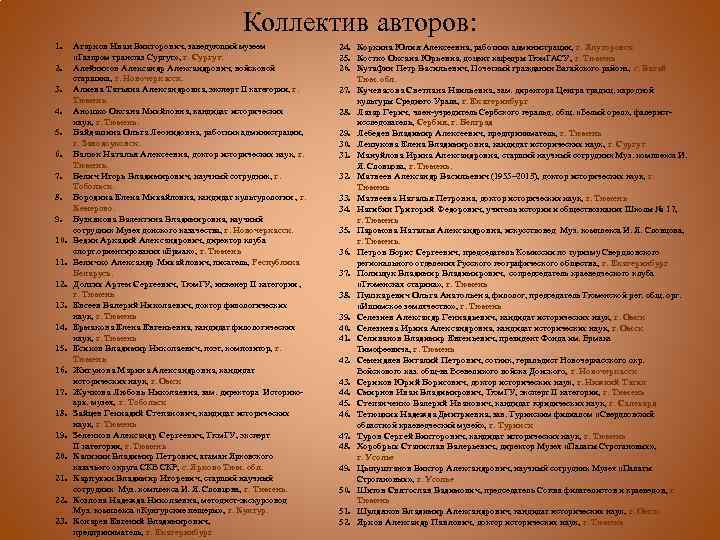 Коллектив авторов: 1. 2. 3. 4. 5. 6. 7. 8. 9. 10. 11. 12.