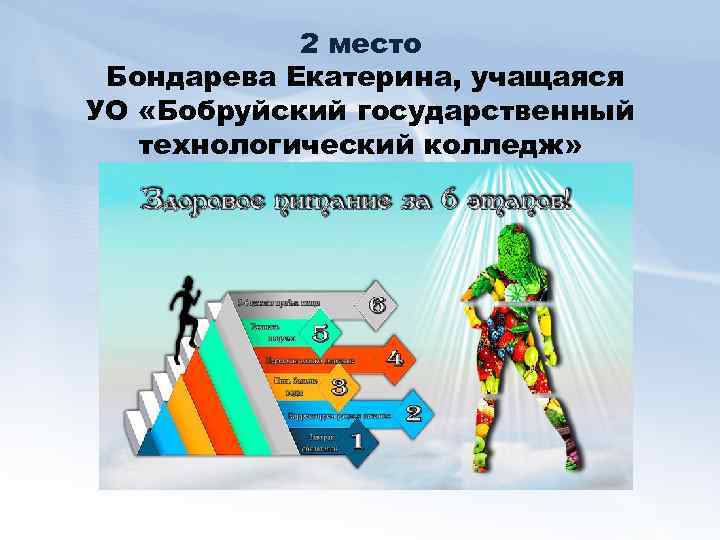 2 место Бондарева Екатерина, учащаяся УО «Бобруйский государственный технологический колледж» 