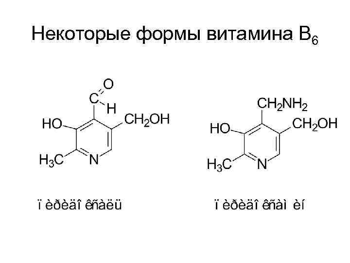 Некоторые формы витамина В 6 