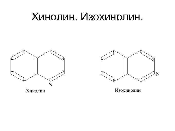 Хинолин. Изохинолин. 