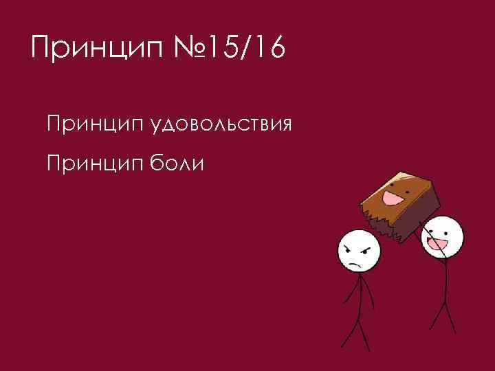 Принцип № 15/16 Принцип удовольствия Принцип боли 