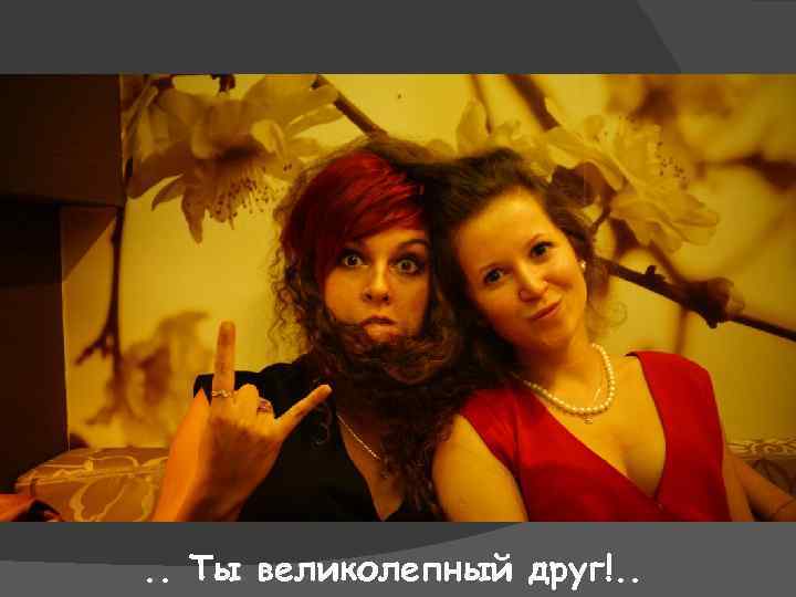 . . Ты великолепный друг!. . 