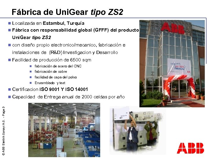 Fábrica de Uni. Gear tipo ZS 2 n Localizada en Estambul, Turquía n Fábrica