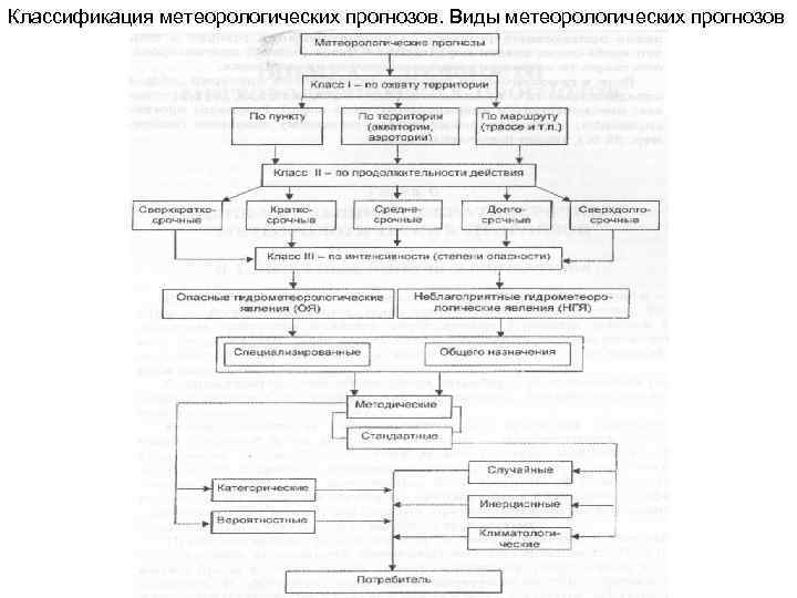 Классификация метеорологических прогнозов. Виды метеорологических прогнозов 