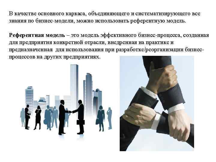 В качестве основного каркаса, объединяющего и систематизирующего все знания по бизнес-модели, можно использовать референтную