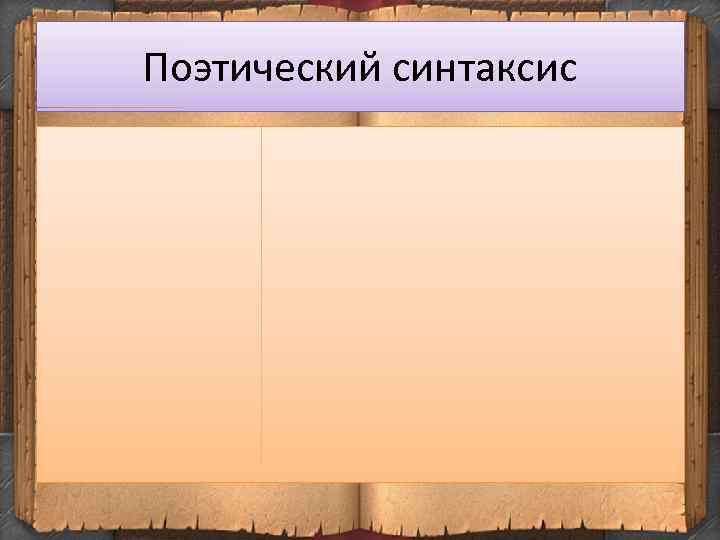 Поэтический синтаксис 