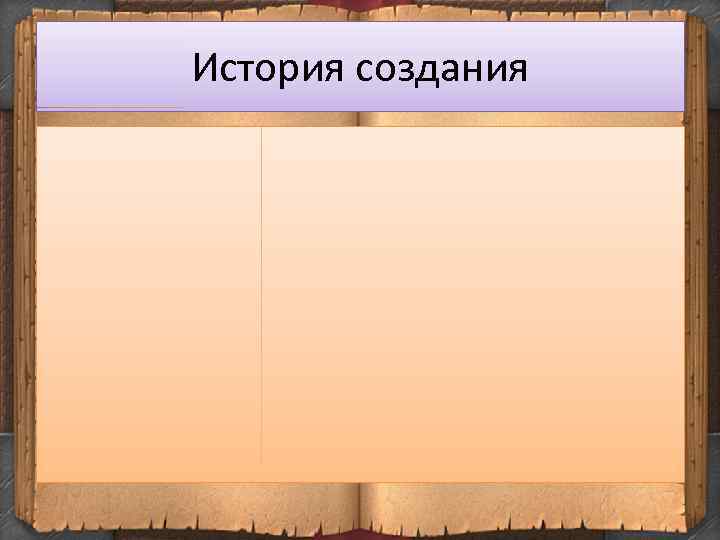 История создания 