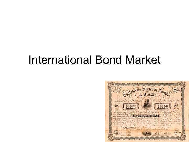 International Bond Market 