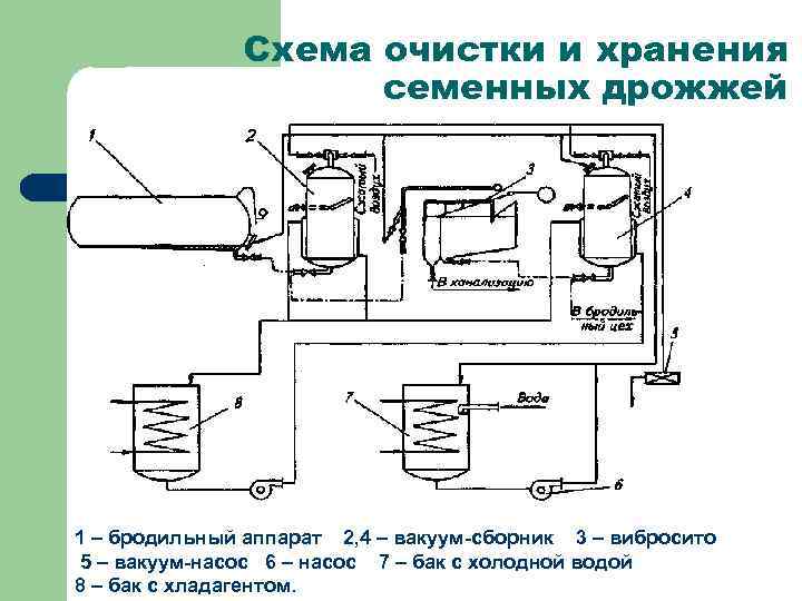 Схема производства дрожжей