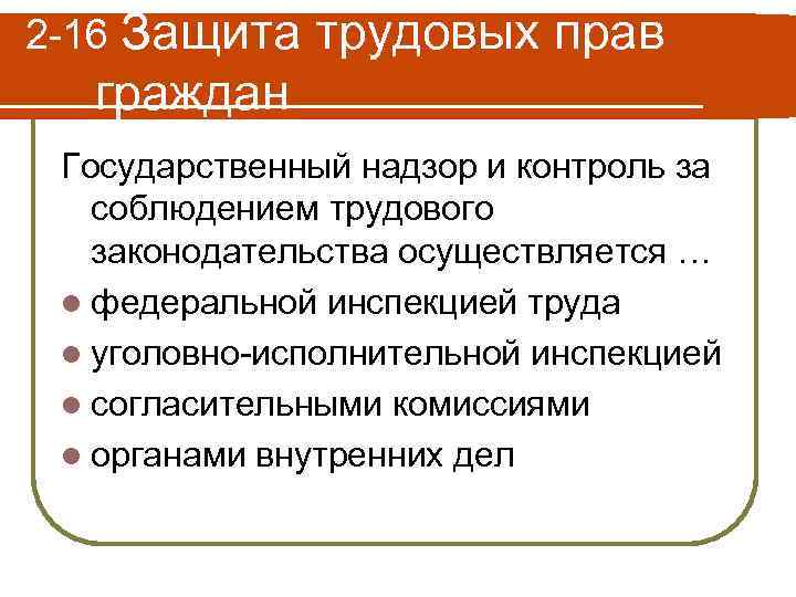 Контроль и надзор трудового законодательства