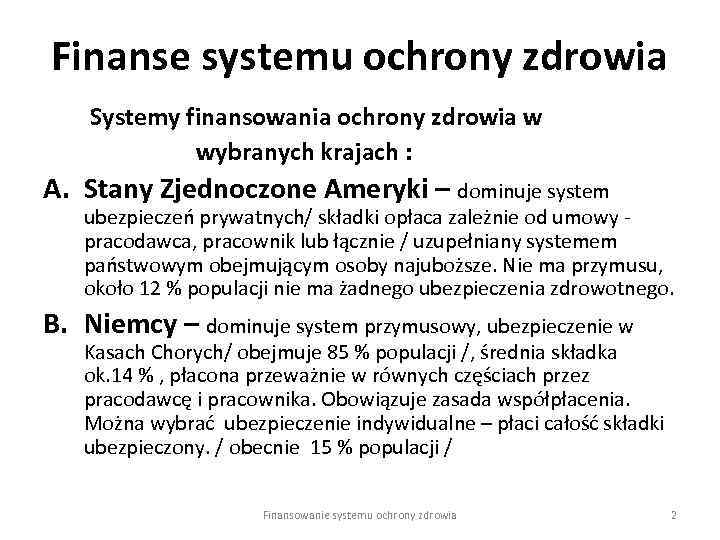 Podstawy Finansów Finanse Systemu Ochrony Zdrowia Finanse