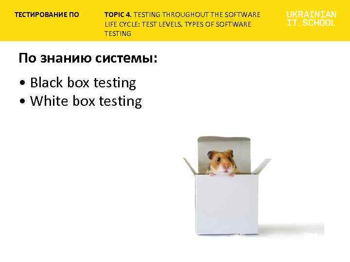 ТЕСТИРОВАНИЕ ПО TOPIC 4. TESTING THROUGHOUT THE SOFTWARE LIFE CYCLE: TEST LEVELS. TYPES OF