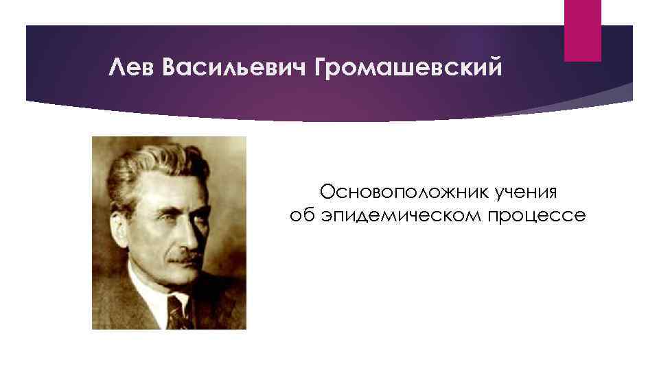 Лев Васильевич Громашевский Основоположник учения об эпидемическом процессе 