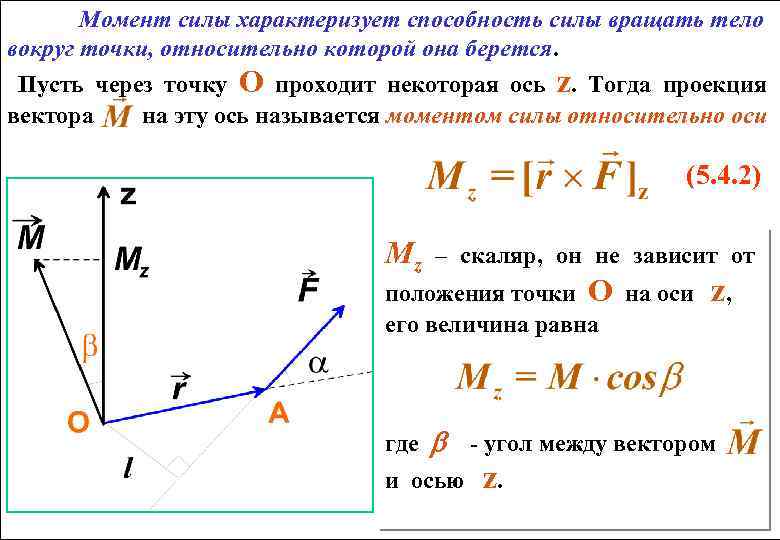 Чему равен момент силы