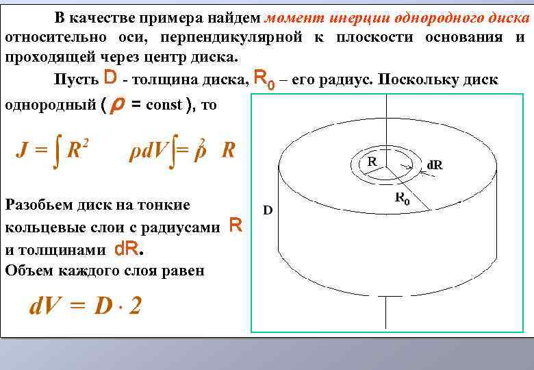 Чему равен момент инерции системы дисков и почему