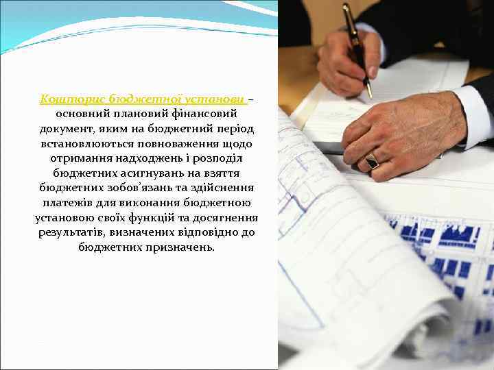 Кошторис бюджетної установи – основний плановий фінансовий документ, яким на бюджетний період встановлюються повноваження
