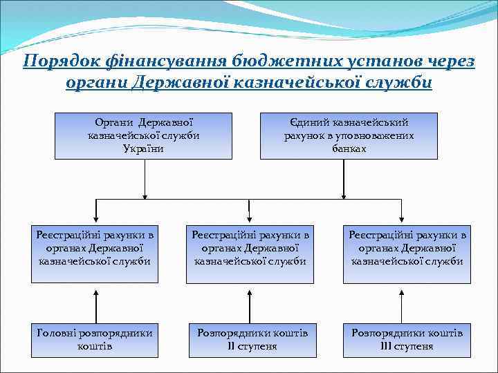 Порядок фінансування бюджетних установ через органи Державної казначейської служби Органи Державної казначейської служби України